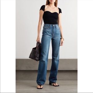 Frame le jane high rise wide leg flare relaxed fit jeans